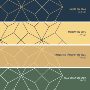 Color swatch of tones that pair well with the color of the year.
