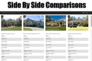 side by side comparison of home listings.