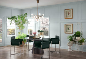 Sherwin-Williams Misty wall color in dining area