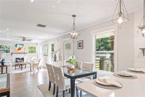 beautifully staged dining room and kitchen
