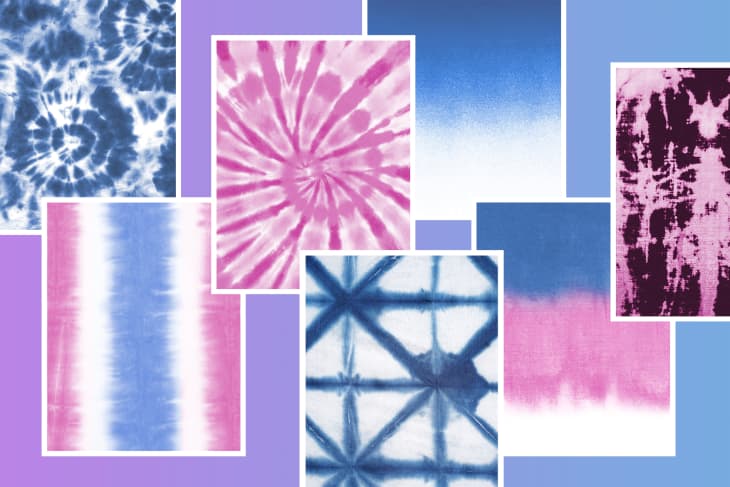 Collage of different tie-dye patterns