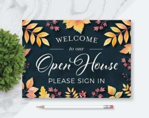 Fall-themed Open House signup sheet