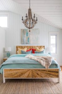 Bedroom styled with beach decor
