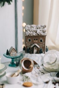 Elegant gingerbread house