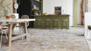 Rustic kitchen with vinyl flooring