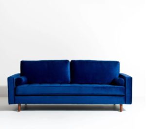 Blue rental couch from Conjure